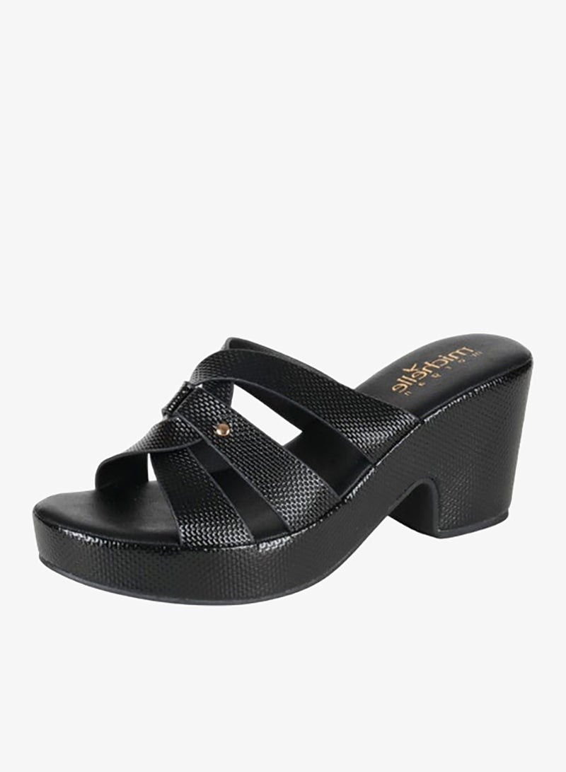 Michelle Morgan 092-2955 Michelle Morgan Ladies Block Heels Sandals 314RC852 Black - Image 1
