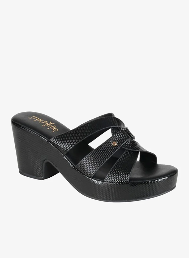 Michelle Morgan 092-2955 Michelle Morgan Ladies Block Heels Sandals 314RC852 Black