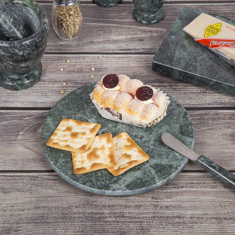 RM لوح جبن من الرخام الأخضر الطبيعي بقطر 8 بوصات - Image 2