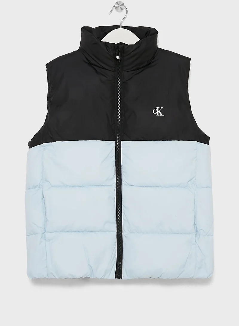 Calvin Klein Jeans Kids Color Block Puffer Vest Jacket