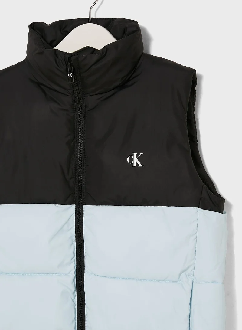 Calvin Klein Jeans Kids Color Block Puffer Vest Jacket