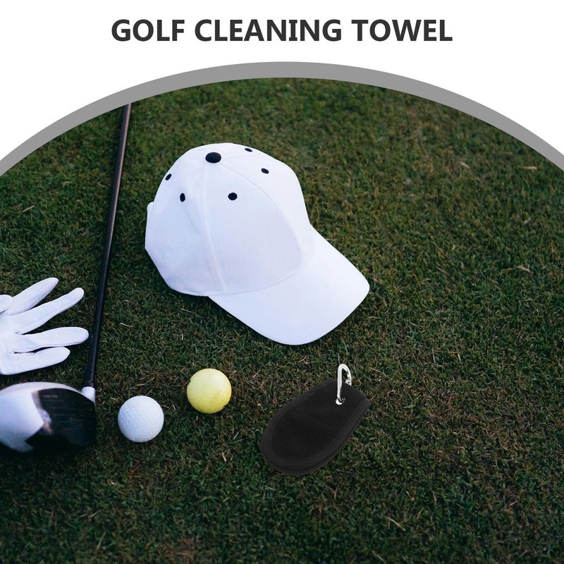 Dual Sided Plush Golf Ball Care Cloth With Waist Clip Black On Course Accessory - Image 3
