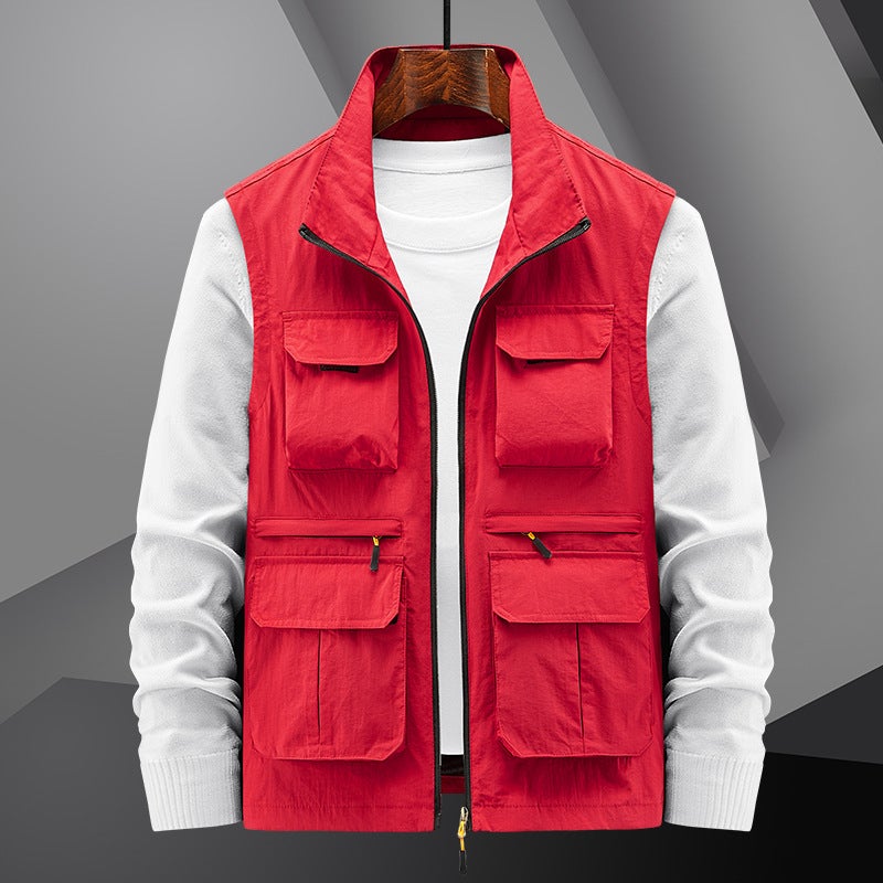 Outdoor Mountaineering Pography Vest Loose Plus Size Sleeveless Quick-Drying Breathable Multi-Pocket Wareback Jacket - Image 4