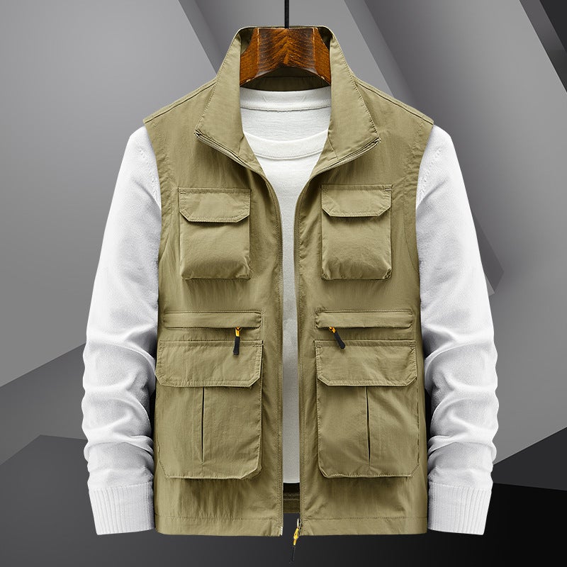 Outdoor Mountaineering Pography Vest Loose Plus Size Sleeveless Quick-Drying Breathable Multi-Pocket Wareback Jacket - Image 2