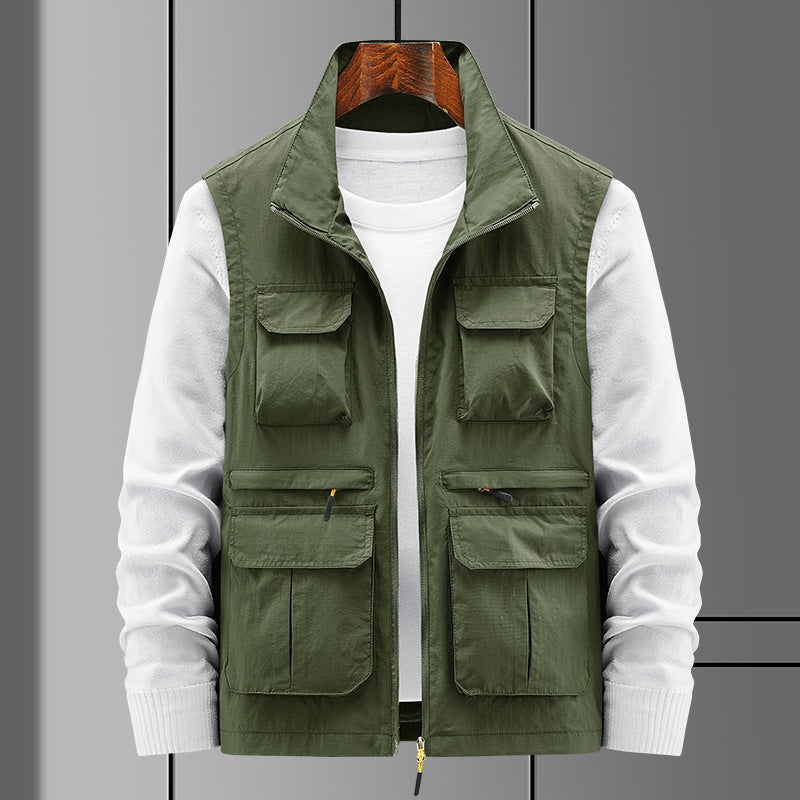 Outdoor Mountaineering Pography Vest Loose Plus Size Sleeveless Quick-Drying Breathable Multi-Pocket Wareback Jacket - Image 5