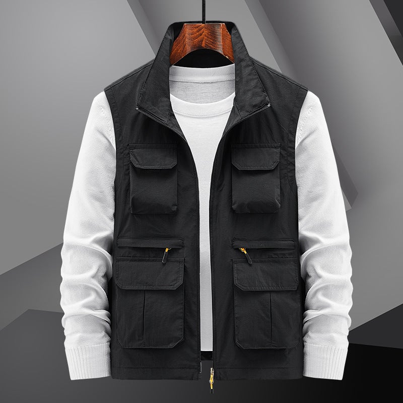 Outdoor Mountaineering Pography Vest Loose Plus Size Sleeveless Quick-Drying Breathable Multi-Pocket Wareback Jacket - Image 3