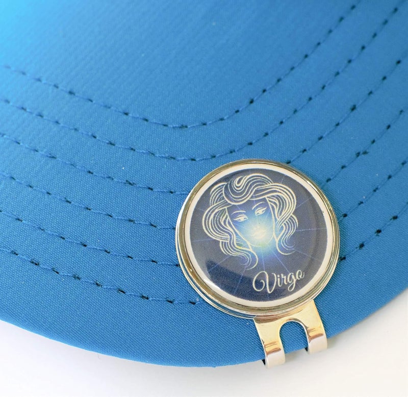 GolfBasic Store & Zodiac Sign Magnetic Clip & Ball Marker (Clip & 2 Markers, Virgo, Multicolour) - Image 1