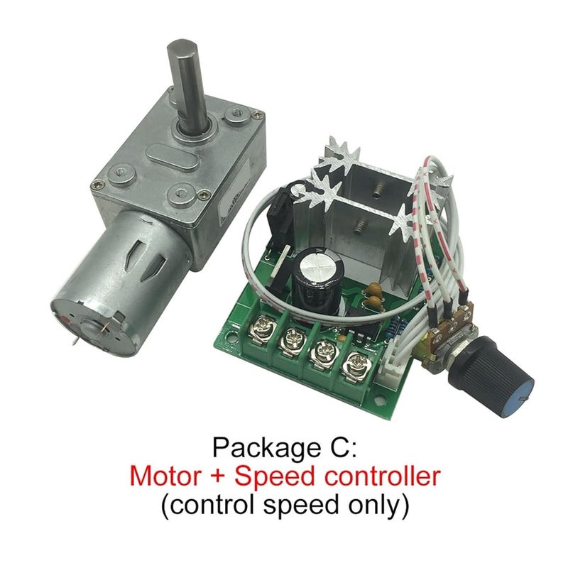Dc 12V 24V Worm Gear Motor 6RPM Self Locking Gearbox Reverse Reducer Package B - Image 4