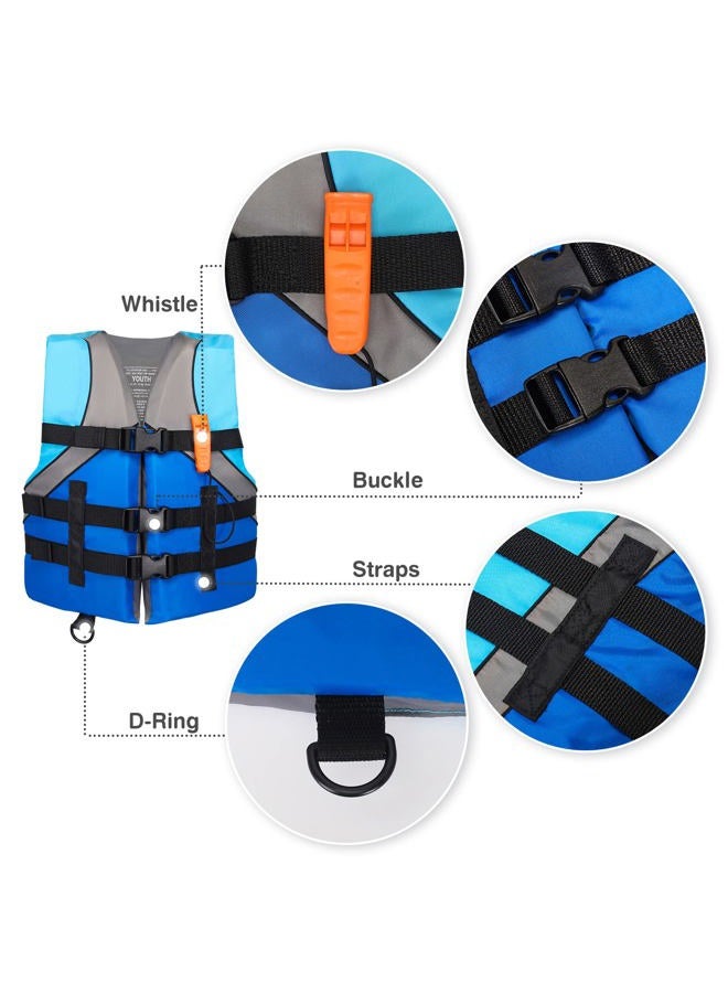 Leader Accessories Youth USCG Approved Life Jacket Vest Boating Vest (Blue) - Image 2