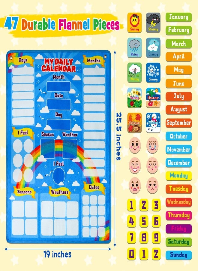 Taika All about Today Chart, My Daily Calendar, Calendar for Kids, Calendar & Weather Felt Chart, Classroom Monthly Chart, Fun Educational Toy, Autism Learning Materials, Classroom Chart for 4 years+ - Image 2