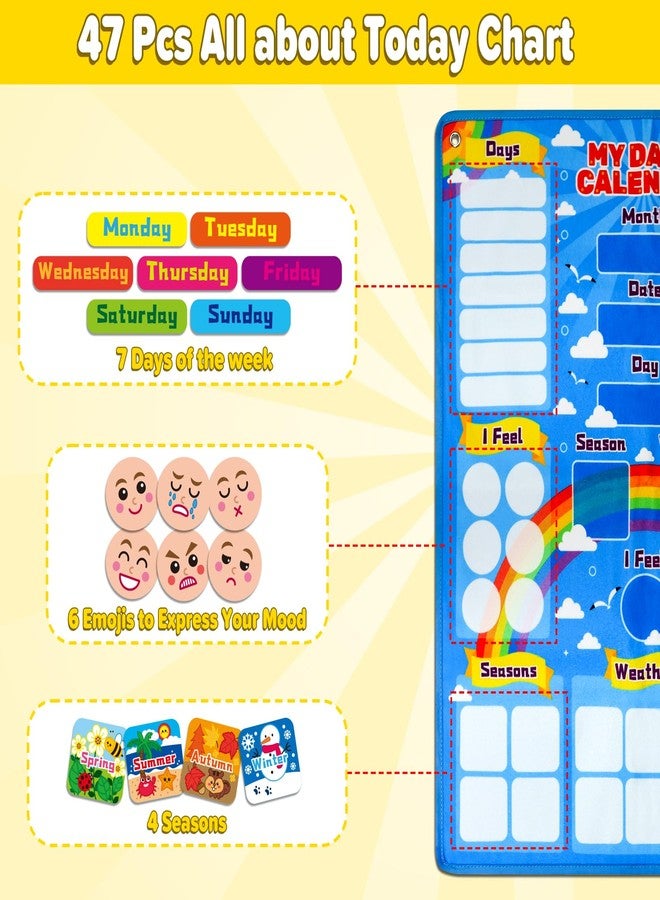 Taika All about Today Chart, My Daily Calendar, Calendar for Kids, Calendar & Weather Felt Chart, Classroom Monthly Chart, Fun Educational Toy, Autism Learning Materials, Classroom Chart for 4 years+ - Image 4