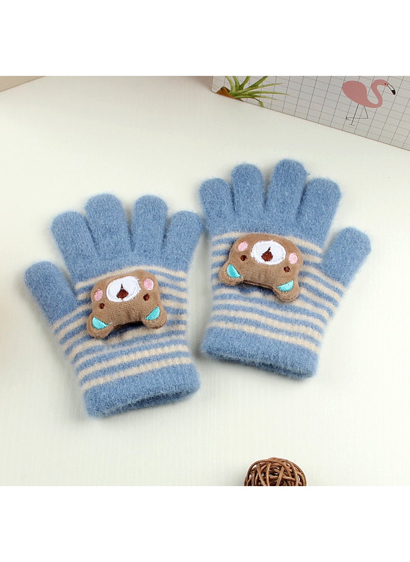 Generic Kids Cartoon Bear Knit Gloves Warm Thickened Winter Red  - Image 3