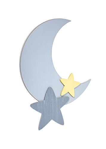 NoJo Little Love by NoJo Separates Collection - 16” Weathered Grey Star and Moon Shaped Wall Art, Nursery, Bedroom or Playroom Décor - Image 1