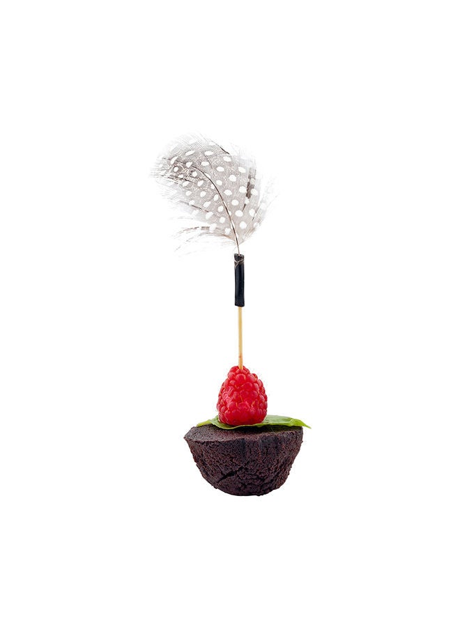 Restaurantware 6 Inch Party Toothpicks, 500 Disposable Cocktail Skewers - Camouflage Feather Decoration, Sharp Tips, Assorted Bamboo Decorative Cocktail Picks, For Garnishes Or Appetizers  - Image 5