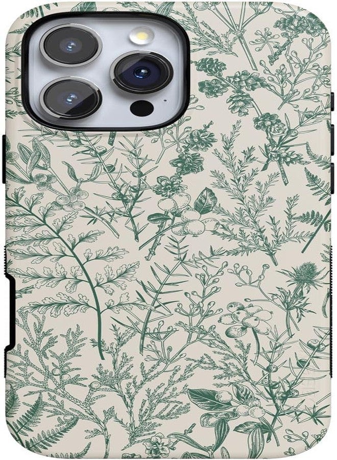 Casely جراب Casely لهاتف iPhone 16 Pro Max | تصميم Sage Garden | زهور خضراء | متوافق مع MagSafe | تصميم جريء واقٍ - Image 1