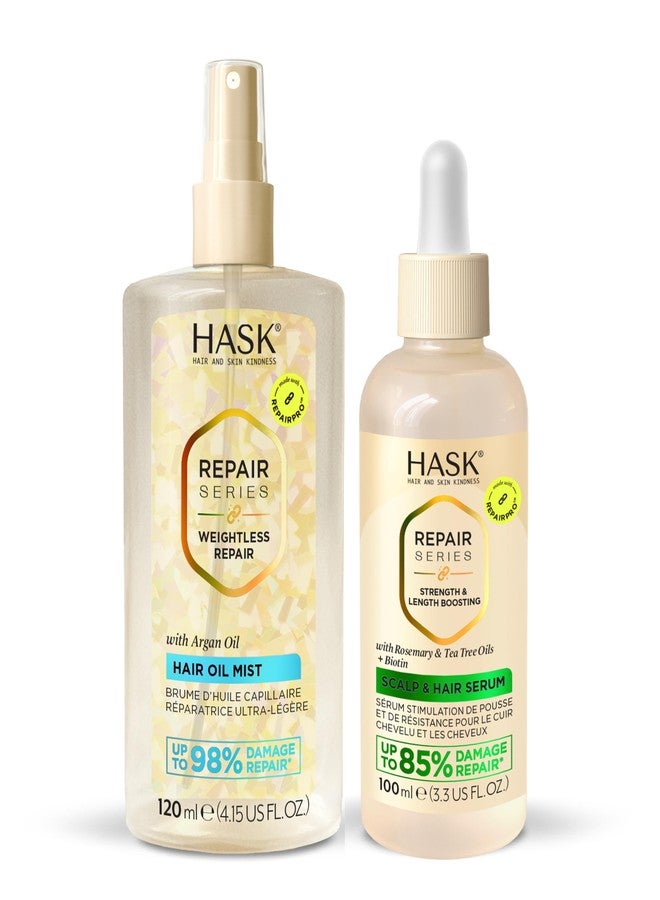 HASK Weightless Repair Hair Oil Mist & Strength & Length Boosting Scalp and Hair Serum - Repairs Damage, Adds Shine & Moisture, Strengthens, Prevents Breakage, Sulfate-Free, Cruelty-Free - Image 1