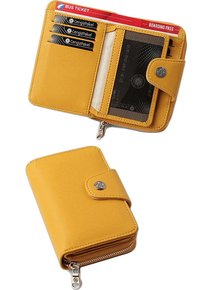 Cengiz Pakel Small Size Yellow Women's Wallet