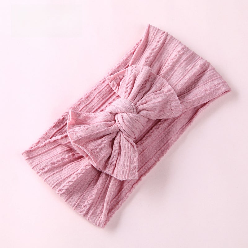 Generic Girls Butterfly Bow Wide Nylon Headbands #25 Lotus Root Starch 