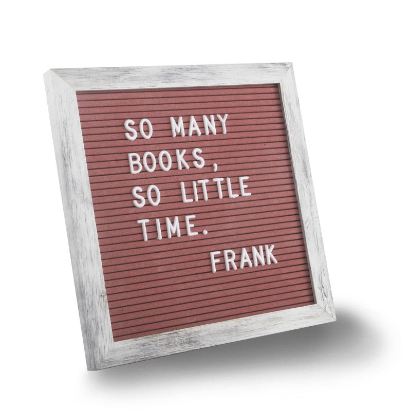 C Crystal Lemon Letter Board  317 Pre-Cut Letters Numbers & Symbols  Felt Letter Board  10X10 Inches  Changeable Wooden Message Board Sign  Wood Frame  Wall Mount  With Display Stand (Rustic Hot Pink) - Image 1