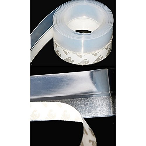 TBWHL Shower Door Bottom Seal Strip Silicone Rubber Sealing Sticker 16 Feet Translucent for Glass Sliding Doors/Shower Enclosures, Self-Adhesive Dust/Noise Proof Weatherstrip (35mm) - Image 4