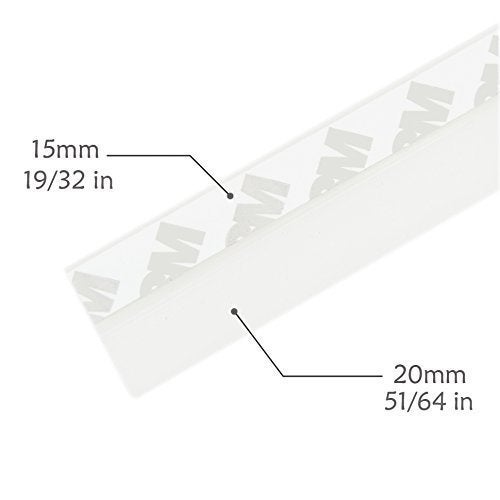 TBWHL Shower Door Bottom Seal Strip Silicone Rubber Sealing Sticker 16 Feet Translucent for Glass Sliding Doors/Shower Enclosures, Self-Adhesive Dust/Noise Proof Weatherstrip (35mm) - Image 3
