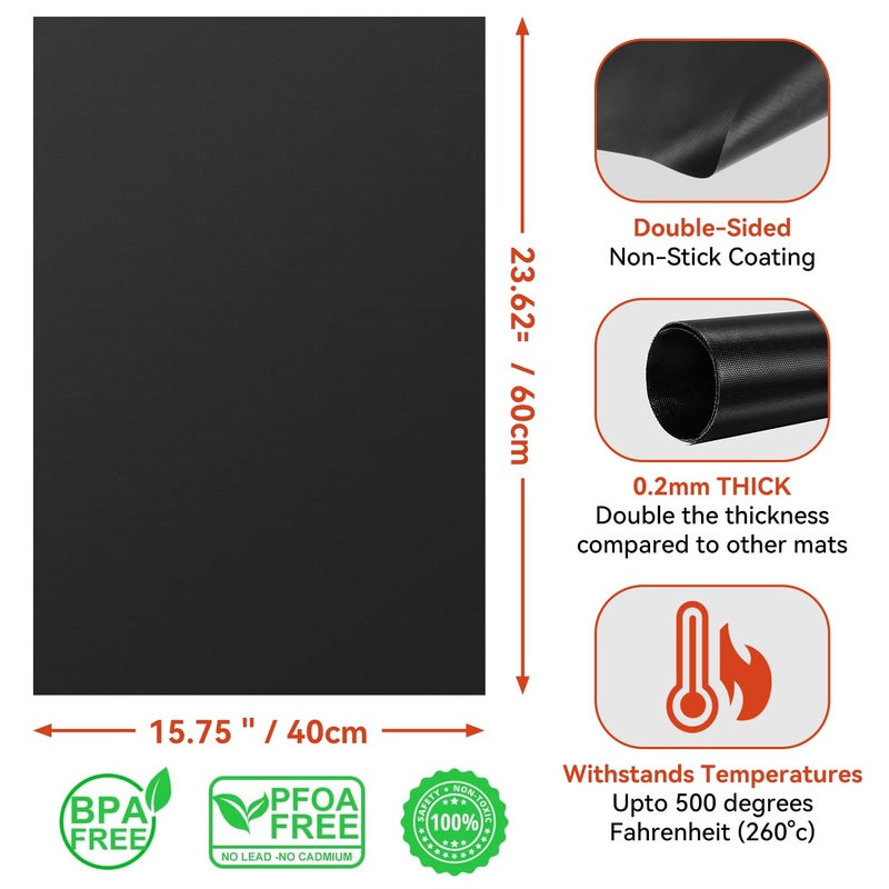 Mimekitchen Oven Liners for Bottom of Oven, 2 Pack Reusable Large Thick Heavy Duty Teflon Oven Mat Set, Non Stick Oven Mats for Bottom of Electric Oven Gas Oven Toaster Oven Microwave Stove Grill, Easy to Clean - Image 4