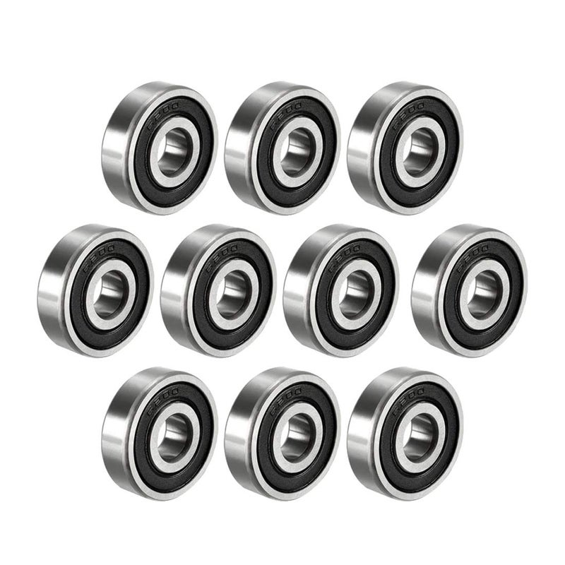 uxcell uxcell 6200-2RS Ball Bearing 10mm x 30mm x 9mm Double Sealed 180200 Deep Groove Bearings, Carbon Steel (Pack of 10)  - Image 1
