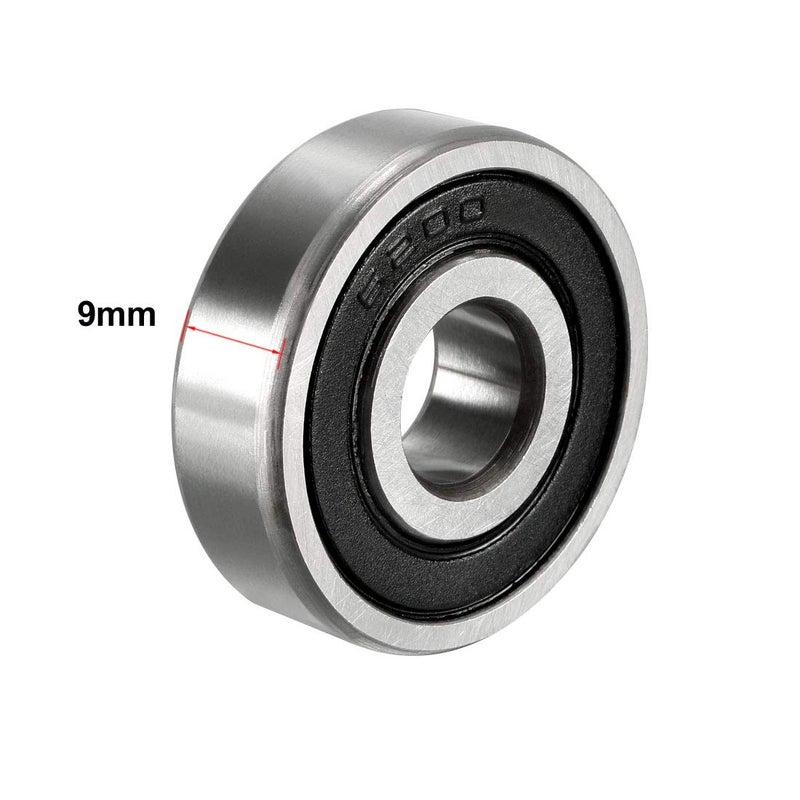 uxcell uxcell 6200-2RS Ball Bearing 10mm x 30mm x 9mm Double Sealed 180200 Deep Groove Bearings, Carbon Steel (Pack of 10)  - Image 3