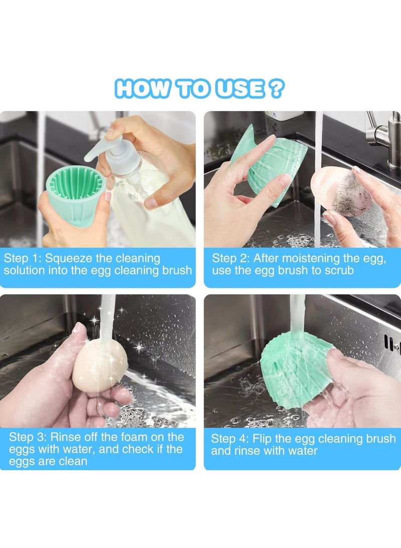 Zikra Egg Cleaner Brush for Fresh Eggs, 2 Pack Silicone Egg Cleaning Brush, Egg Cleaner Scrubber Rotary, Egg Washer, Reusable and Easy to Clean Egg Washing Brush, Kitchen Tools for Egg, Green - Image 3