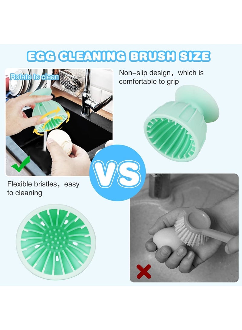Zikra Egg Cleaner Brush for Fresh Eggs, 2 Pack Silicone Egg Cleaning Brush, Egg Cleaner Scrubber Rotary, Egg Washer, Reusable and Easy to Clean Egg Washing Brush, Kitchen Tools for Egg, Green - Image 4