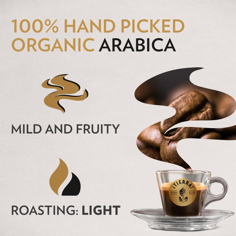 Lavazza قهوة لافازا ¡تيرا! العضوية لكوكب الأرض، حبوب قهوة كاملة، تحميص خفيف، 100% أرابيكا، 2.2 رطل (عبوة واحدة) - Image 5