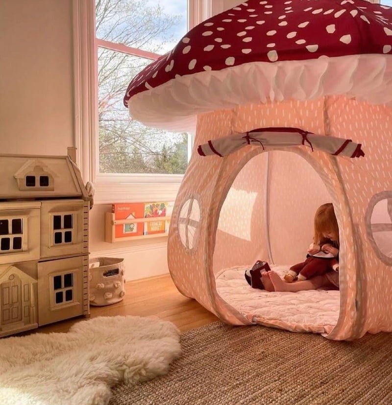 Asweets Mushroom Tent Kids Playhouse Tent  Boys and Girls Play Fort with Exquisite Design for Imaginative IndoorOutdoor Play Tent - Image 3