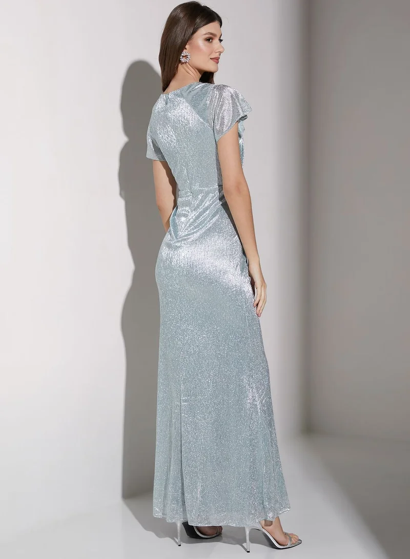 Adrianna Papell Metallic Knitted Dress