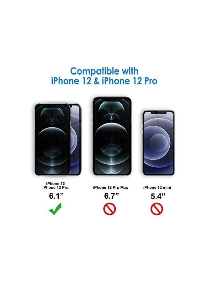 Jetech Privacy Screen Protector for iPhone 12/12 Pro 6.1-Inch, Anti Spy Tempered Glass Film, 2-Pack - Image 2