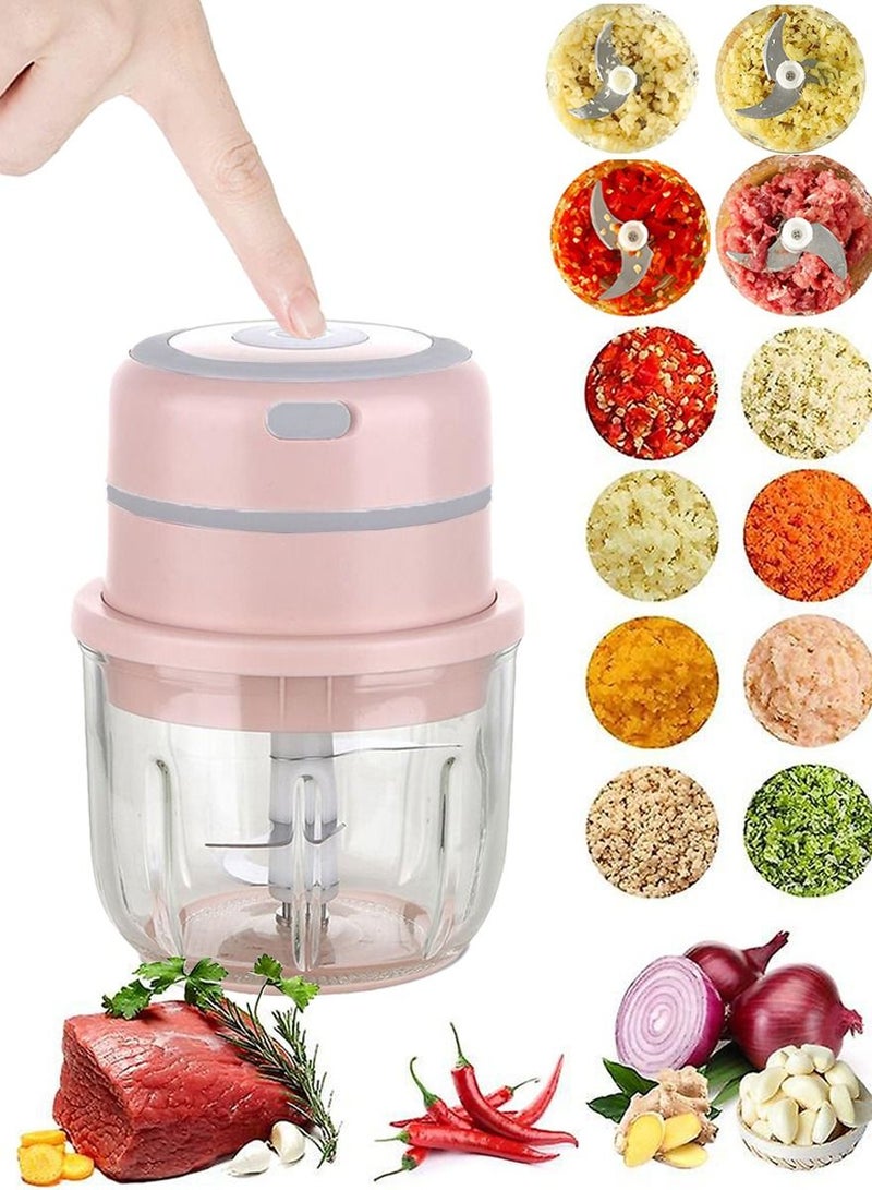 قطوب محضر طعام محمول لاسلكي، متعدد الوظائف قطاعة للخضروات والفواكه، مطحنة ثوم، مدقة زنجبيل، مقطّع بصل، كسار فلفل حار، فولاذ مقاوم للصدأ، سهل التنظيف، للمنزل، المطاعم، الرحلات، النزهات - Image 1