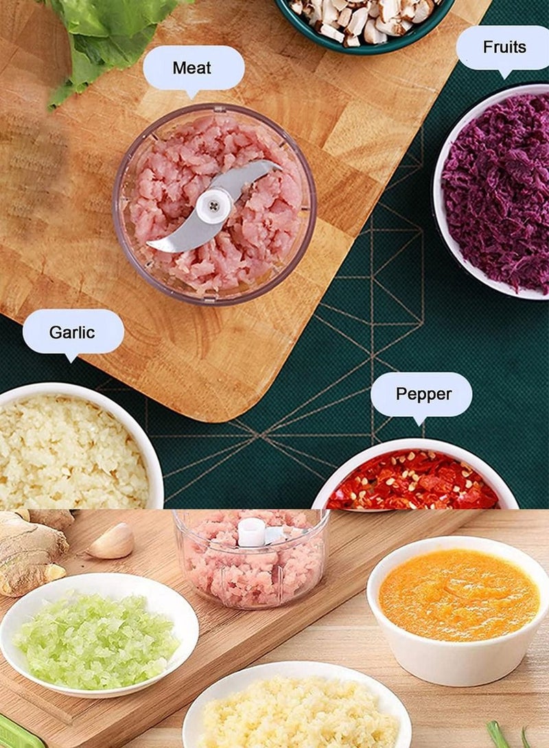 قطوب محضر طعام محمول لاسلكي، متعدد الوظائف قطاعة للخضروات والفواكه، مطحنة ثوم، مدقة زنجبيل، مقطّع بصل، كسار فلفل حار، فولاذ مقاوم للصدأ، سهل التنظيف، للمنزل، المطاعم، الرحلات، النزهات - Image 4