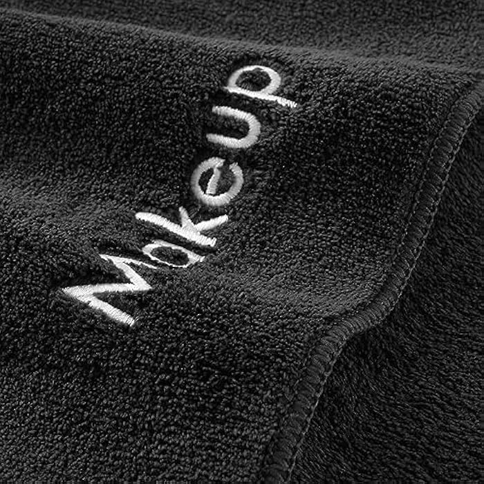Arkwright, LLC Arkwright Makeup Towels - Pack of 6 - Ultra Soft & Gentle Microfiber Coral Fleece Washcloth Face Make Up Remover, Reusuable Eraser Cloth Essentials for Hosts & Artists, 13 x 13 in, Black - Image 2