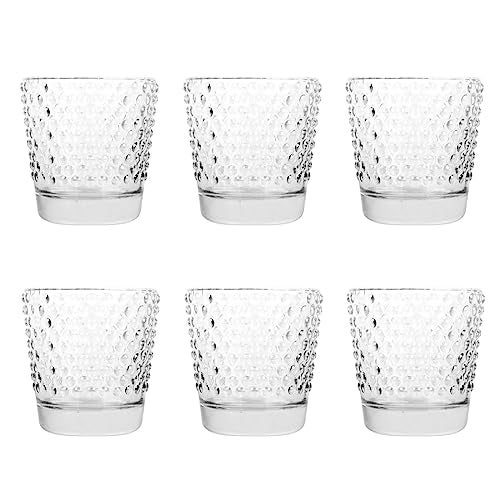 Koyal Wholesale Hobnail Glass Candle Holder Pack of 6 25 x 24