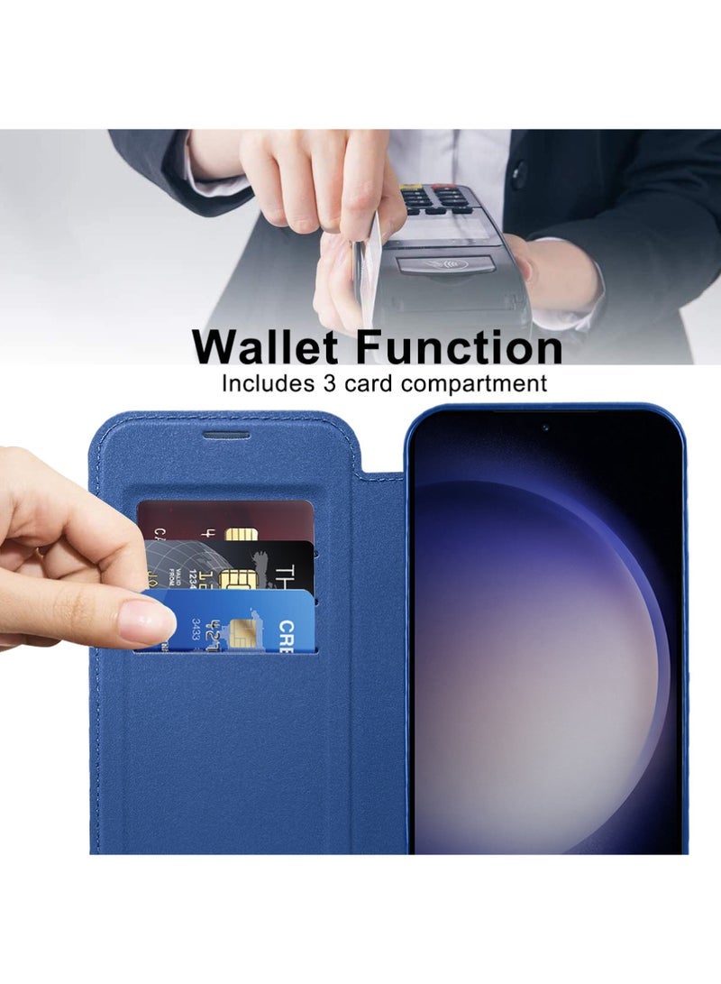 Captaintech Leather Flip Samsung S24 Case for Samsung 2024 Personalized Texture Leather Flip Phone Case, Flip Leather Case for Samsung with Credit Card Holder  - Image 5