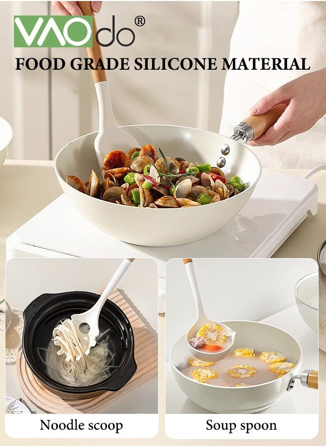 VAOdo - Ceramic Nonstick Frying Pan Skillet with Lid and Spatula 24cm Large Deep Cooking Pot 5 Suitable for all stoves Non Toxic Cooking Stockpot with Heat Resistant Handle PFAS-Free - Image 1