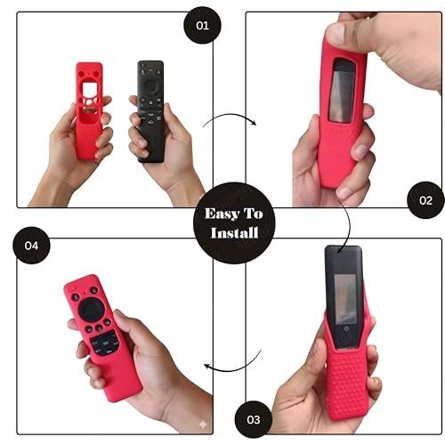 SHOPOFLUX Silicone TV Remote Cover Compatible with Samsung Smart TV - Protective Open Key Case with Lanyard (Red) - Image 4