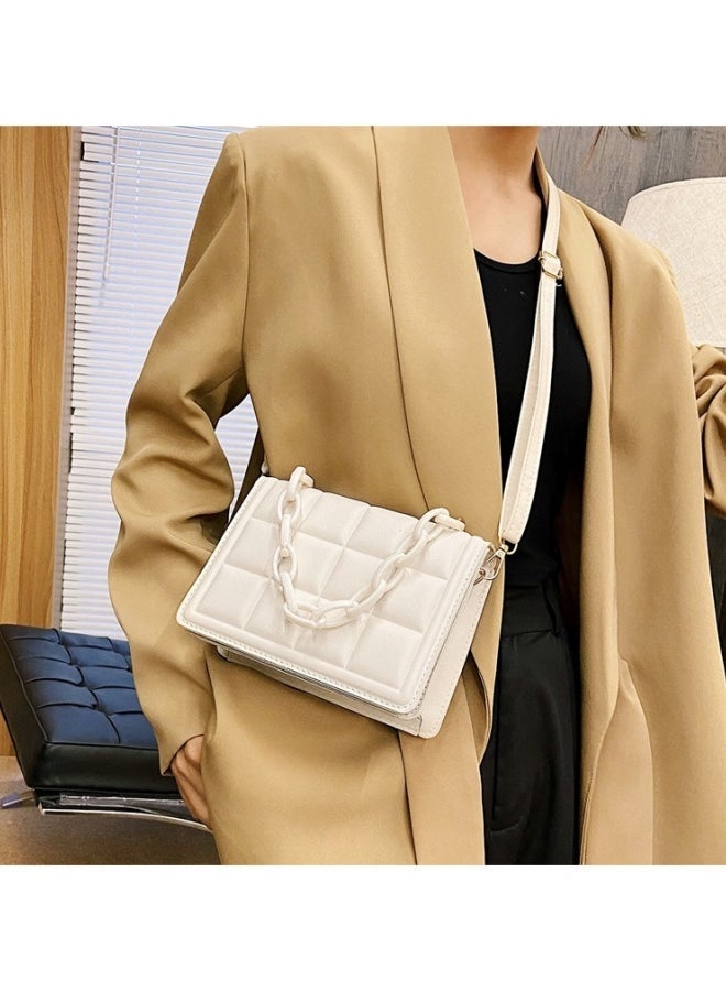 Women's Checkered Shoulder Bag, Ladies Large Capacity Crossbody Bag Sling Bag Side Bag Carry Bag, PU Leather Handbag Tote Bags Clutch Bag Satchel Bag Phone Bag Beach bag for Girls/College Students - Image 2