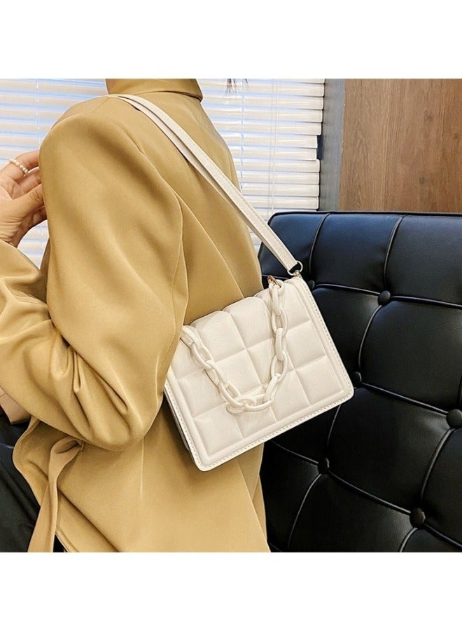 Women's Checkered Shoulder Bag, Ladies Large Capacity Crossbody Bag Sling Bag Side Bag Carry Bag, PU Leather Handbag Tote Bags Clutch Bag Satchel Bag Phone Bag Beach bag for Girls/College Students - Image 2