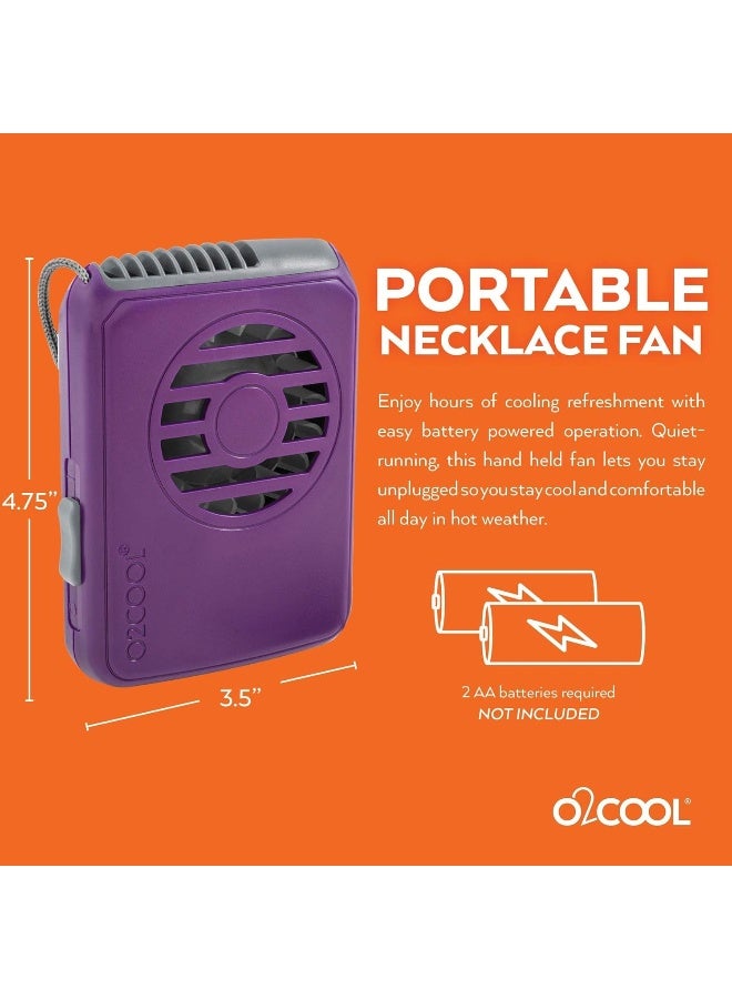 O2COOL Deluxe Personal Necklace Fan | Hands- Free, Battery Operated Wearable Mini Cooling Device for Beach, Sporting Events, Camping (4 Pack Random Colors) - Image 5