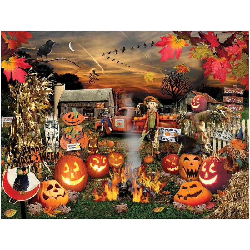White Mountain Jack O Lanterns Halloween Puzzles 1000 Pieces Pumpkin Puzzle for Fall and Autumn - Image 2