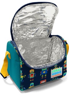 CORAL HIGH Kids Navy Blue Indigo Robot Patterned Thermo Lunchbox 11810  - Image 5