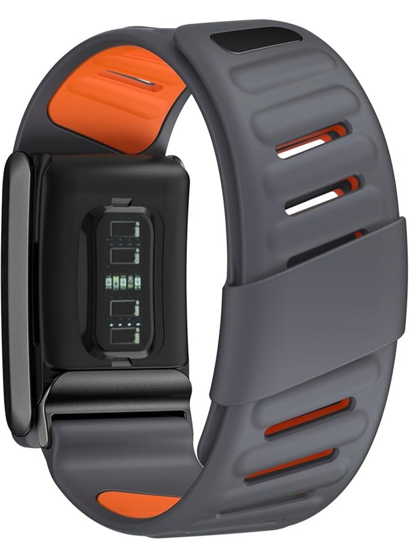 Aookay Compatible with WHOOP 4.0 Band, Comfort Durable Silicone Wristband, Soft Silicone Sports Loop Strap for Men & Women, with U Shapped Connector (Gray) - Image 2