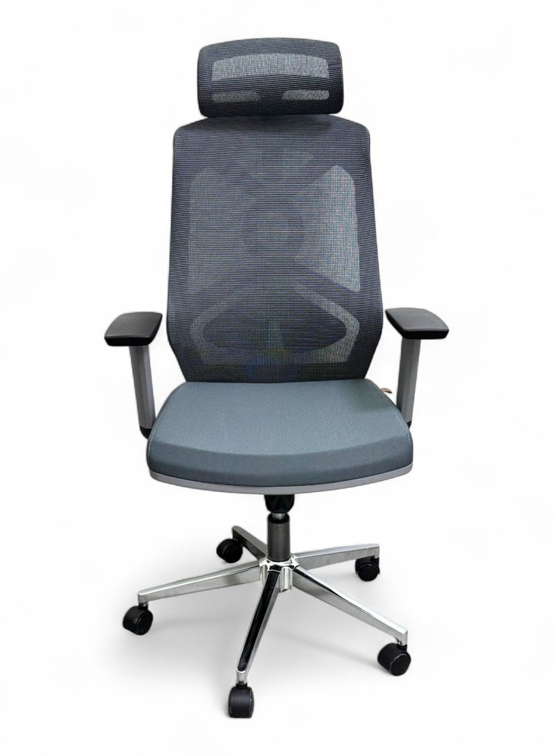 Wooden Twist CoreFlex Pro Ergonomic Mesh Office Chair with Lumbar Support, 360° Swivel, Reclining High Back (Grey)  - Image 5