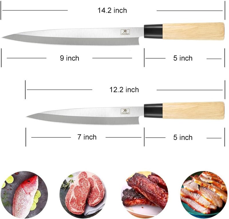 sawkit Sashimi Sushi Knife 7-9 Inch/Fish Perfect Boning Knives/Bread Chef's/For Cutting Sushi/Sashimi Fish Filleting Slicing/Very Sharp Stainless Steel Blade Meat and Peeling Multi-Purpose Kitchen - Image 3