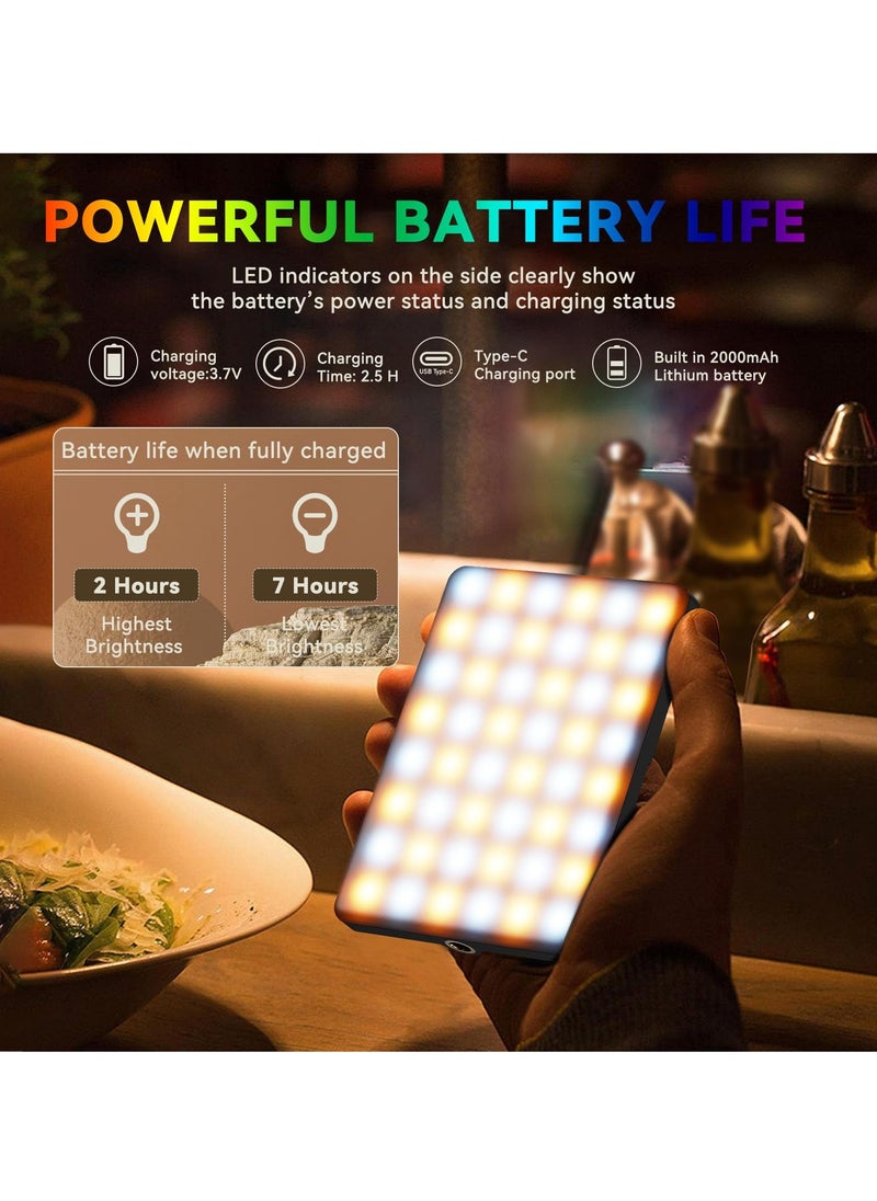 Excefore - RGB Video Lights, Selfie Light, LED Camera Light 360° Full Color Portable Photography Lighting, 3 Color Temperatures, 24 Special Effects Modes for Selfie, for Phone, Laptop - Image 1